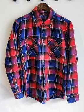 DIXXON Red & Blue Plaid Button-Up Shirt